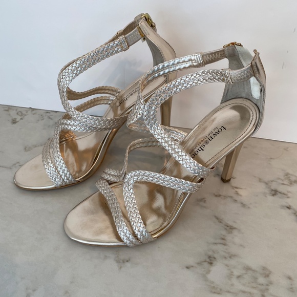 Town Shoes Champagne Metallic Stilleto, 9 - Picture 5 of 14
